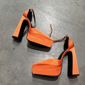 Orange platform shoe! WORE ONCE